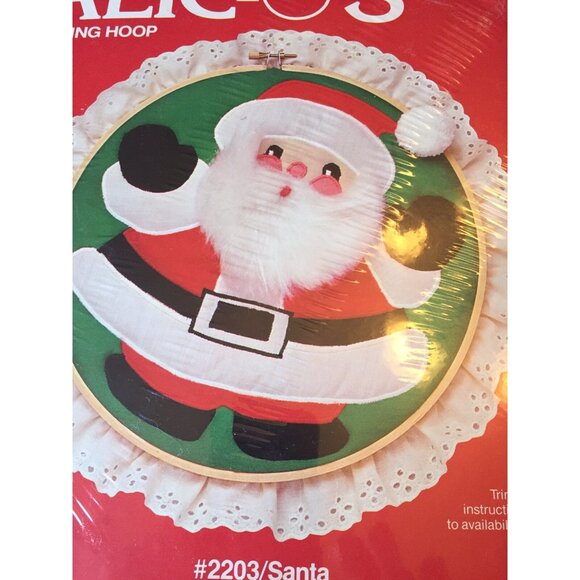 Santa Applique Calicos In 10" Framing Hoop Craft Kit 2203 Vintage Dated 1982 NEW - Picture 6 of 6